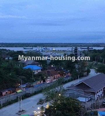 Myanmar real estate - for sale property - No.3325 - Standard River View Point Condo room for sale in Ahlone! - river view from balcony