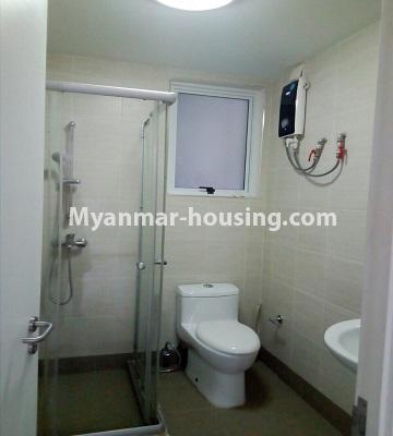 Myanmar real estate - for sale property - No.3331 - Decorated one bedroom Star City Condo room with furniture for sale in Thanlyin! - bathroom view