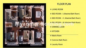ミャンマー不動産 - 売り物件 - No.3349 - Newly Sein Lae May Yeik Thar Condominium Rooms for sale in Yakin! - room layout view