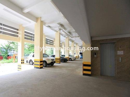 Myanmar real estate - for sale property - No.3351 - Newly Built Aung Chan Thar Condominium room for sale in Yankin! - car parking view
