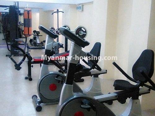 Myanmar real estate - for sale property - No.3351 - Newly Built Aung Chan Thar Condominium room for sale in Yankin! - gym view