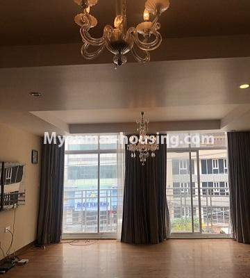 Myanmar real estate - for sale property - No.3357 - Decorated Golden Rose condominium room for sale in Ahlone! - living room view
