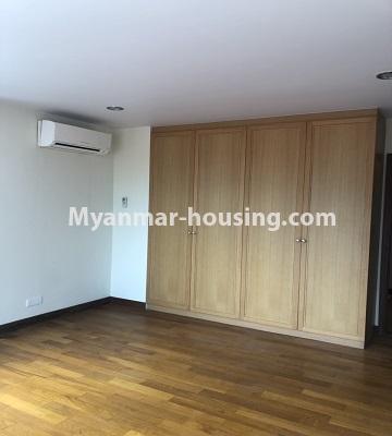 Myanmar real estate - for sale property - No.3357 - Decorated Golden Rose condominium room for sale in Ahlone! - master bedroom view