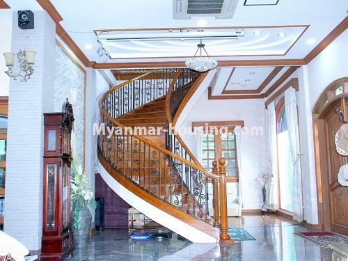 Myanmar real estate - for sale property - No.3360 - Nice Villa close to Kandawgyi Lake for sale in Bahan. - stair view