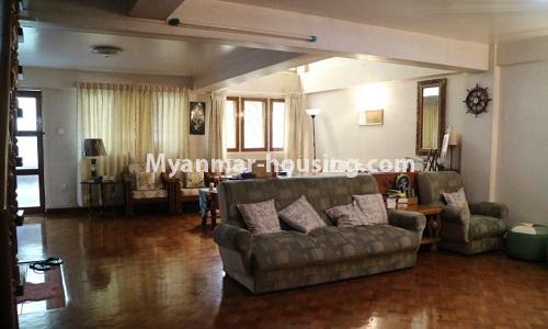 Myanmar real estate - for sale property - No.3366 - Hong Kong Type Apartment for sale in front of the Aung San Stadium, Mingalar Taung Nyunt! - living room view