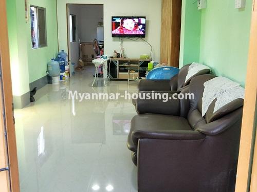 Myanmar real estate - for sale property - No.3371 - First floor apartment for sale in Thin Gan Gyun Township. - living room view
