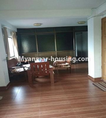 Myanmar real estate - for sale property - No.3376 - Second floor apartment room for rent on lower Kyeemyintdaing! - living room view