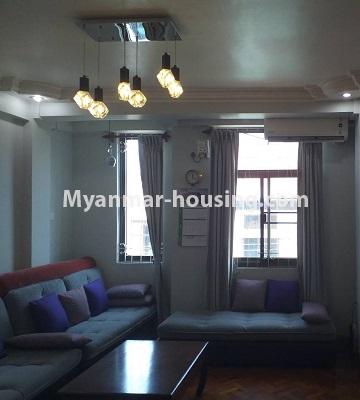 缅甸房地产 - 出售物件 - No.3382 - Apartment for sale in Kha Paung Housing, Hlaing! - living room view