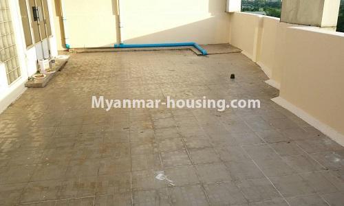 Myanmar real estate - for sale property - No.3389 - Pent house with the panoramic view for sale in Yankin! - back patio view