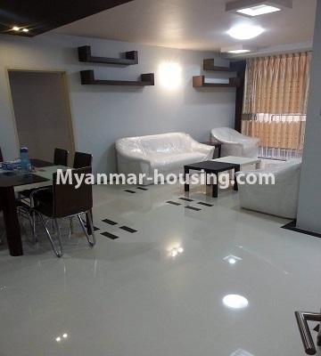 Myanmar real estate - for sale property - No.3390 - Decorated three bedroom Star City Condo room with furniture for sale in Thanlyin! - living room view