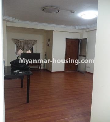 Myanmar real estate - for sale property - No.3391 - First floor two bedroom apartment for sale in Yankin! - living room view