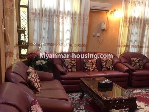 缅甸房地产 - 出售物件 - No.3397 - Two houses in the same yard for sale in Golden Valley, Bahan! - another view of living room