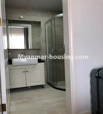 Myanmar real estate - for sale property - No.3418 - Two bedroom Golden City Condominium room for sale in Yankin! - common bathroom view