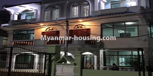 Myanmar real estate - for sale property - No.3420 - Nice Villa for sale in Thiri Yeik Mon Housing, Mayangone! - night view of the house
