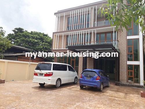 Myanmar real estate - for sale property - No.3421 - Four storey landed house with spacious halls for sale in Mayangone! - another view of the house
