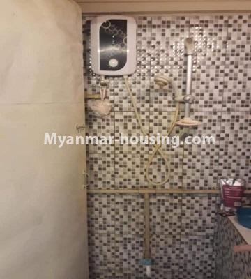 Myanmar real estate - for sale property - No.3427 - One bedroom apartment for sale in Lanmadaw Township. - bathroom view