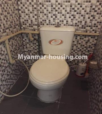 Myanmar real estate - for sale property - No.3427 - One bedroom apartment for sale in Lanmadaw Township. - toilet view