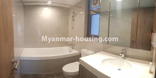 Myanmar real estate - for sale property - No.3440 - 2BHK Room in The Central Condominium for sale in Yankin! - bathroom view