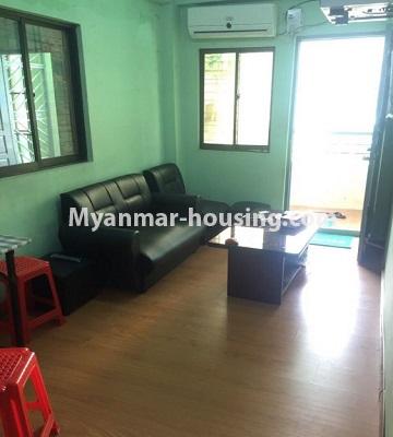 Myanmar real estate - for sale property - No.3449 - Second floor apartment room for sale in Hlaing! - living room view