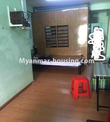 Myanmar real estate - for sale property - No.3449 - Second floor apartment room for sale in Hlaing! - living room and bedroom view