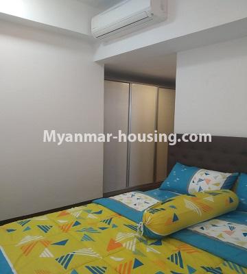 缅甸房地产 - 出售物件 - No.3457 - Kan Thar Yar Residential Condominium room for sale near Kan Daw Gyi Park! - bedroom view