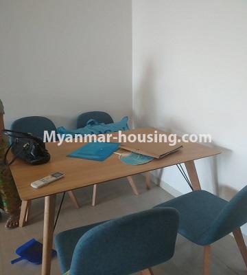 Myanmar real estate - for sale property - No.3457 - Kan Thar Yar Residential Condominium room for sale near Kan Daw Gyi Park! - dining area view