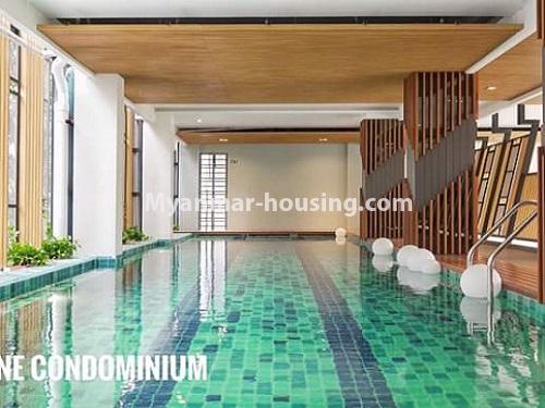 Myanmar real estate - for sale property - No.3461 - Luxurious  Serene condominium room for sale in South Okkalapa! - swimming pool view