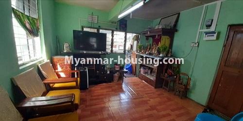 Myanmar real estate - for sale property - No.3469 - Ground Floor and First Floor for sale in Sanchaung! - upstairs livnig room view