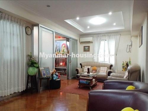Myanmar real estate - for sale property - No.3470 - 3BHK Decorated Condominium Room for Sale on New University Avenue Road, Bahan! - living room view