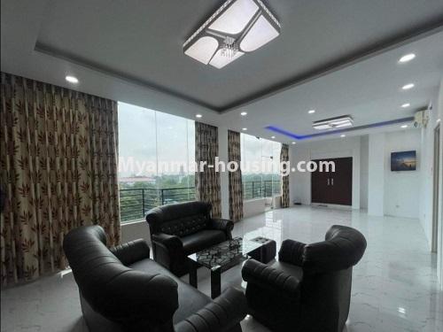Myanmar real estate - for sale property - No.3489 - Pent House with a anoramic view for Sale near Inya Lake! - living room