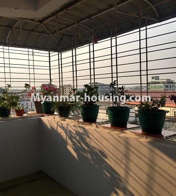 Myanmar real estate - for rent property - No.1125 - Furnished 3BHK condominium room for rent in Hlaing! - balcony view
