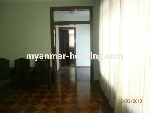 Myanmar real estate - for rent property - No.1202 - The best twin condo for rent now! - View of the living room.