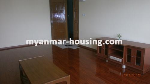 Myanmar real estate - for rent property - No.1249 - Brand New  condominium for rent in Kamaryut ! - View of the living room.