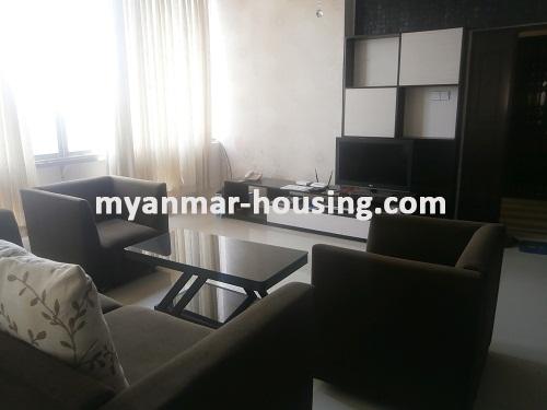 Myanmar real estate - for rent property - No.1273 - The most brightest room located near Kandawgyie Lake! - View of the living room.