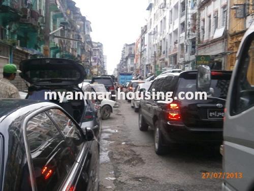 Myanmar real estate - for rent property - No.1412 - Fully decorated condo in Pabedan! - View of the street.