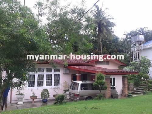 Myanmar real estate - for rent property - No.1556 - Suitable for international school in Bahan! - Front view of the house.