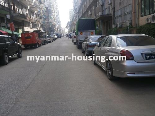 Myanmar real estate - for rent property - No.1751 - Asia plaza for office is available! - View of the street.