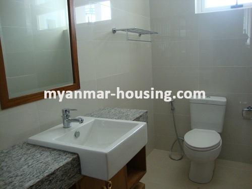 Myanmar real estate - for rent property - No.1922 - Beautify Landed House with green grass Big Compound for rent is available in FMI City. - View of the Toilet and Bath room