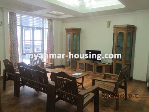 Myanmar real estate - for rent property - No.1934 - Fully furnished Condo apartment in Downtown! - View of the living room.