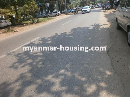 Myanmar real estate - for rent property - No.2072 - High landed house for rent in Mingalar Taung Nyunt! - View of the Street.