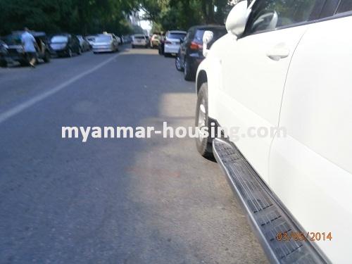 Myanmar real estate - for rent property - No.2143 - Ground floor for rent in downtown! - View of the road.