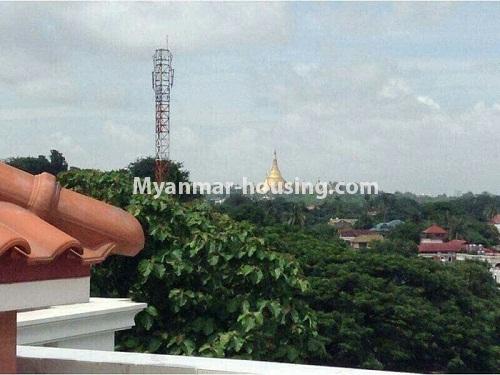 Myanmar real estate - for rent property - No.2228 - Excellent  three stroeys building with Shwedagon Pagoda  View! - outside view from rooftop