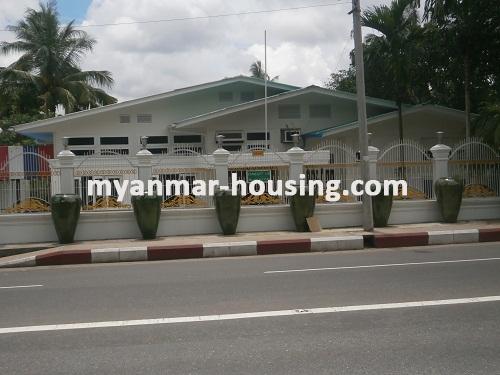 Myanmar real estate - for rent property - No.2322 - The best detached house for rent in VIP area! - View of the road.