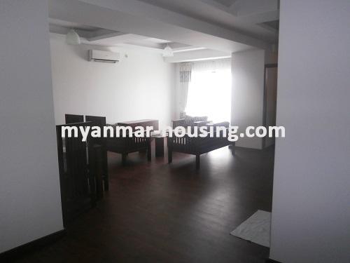 မြန်မာအိမ်ခြံမြေ - ငှားရန် property - No.2329 - Condo for Rent in New Building with Fully Furnished! - View of the living room.