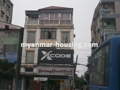 Myanmar real estate - for rent property - No.2351 - Good for office with fair price in Kamaryut! - Front view of the building.