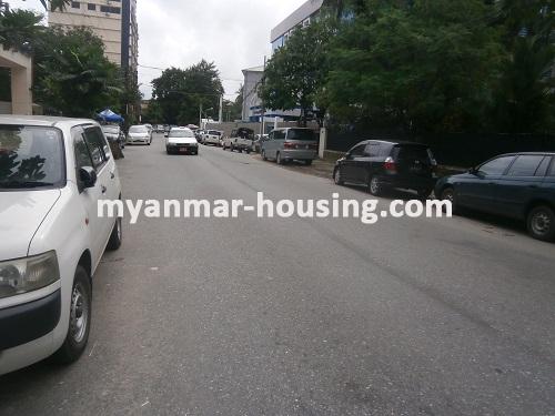 Myanmar real estate - for rent property - No.2386 - An apartment in Dagon for rent! - View of the street.