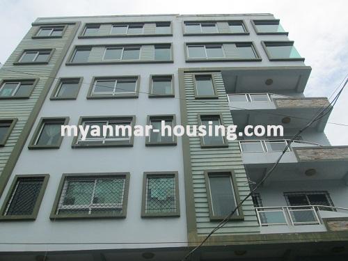 缅甸房地产 - 出租物件 - No.2403 - An apartment for office in Kamaryut! - Front view of the building.