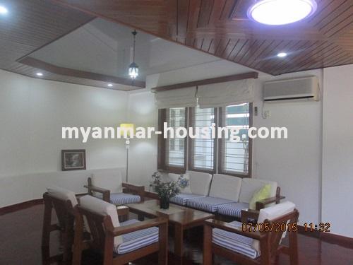 Myanmar real estate - for rent property - No.2424 - The modern landed house in VIP area ( Bahan) - View of the living room.
