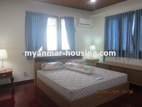 缅甸房地产 - 出租物件 - No.2424 - The modern landed house in VIP area ( Bahan) - View of the master bed room.
