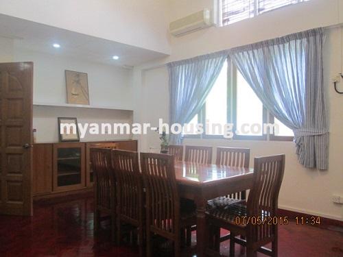 မြန်မာအိမ်ခြံမြေ - ငှားရန် property - No.2424 - ဗဟန်း ထဲတွင် မော်ဒန် အိမ်တစ်လုံးငှားရန်ရှိသည်။View of the dinning room.